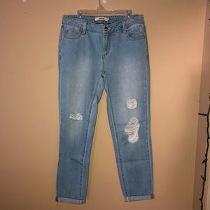 Justfab light-wash distressed boyfriend jeans